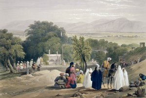 チャールズハゲ（1810-88）とルイハゲ（1806-85）によってヘンリーグレイブス（1842）によって出版された「アフガニスタンのスケッチ」からのバーバー皇帝の墓 作： James Atkinson